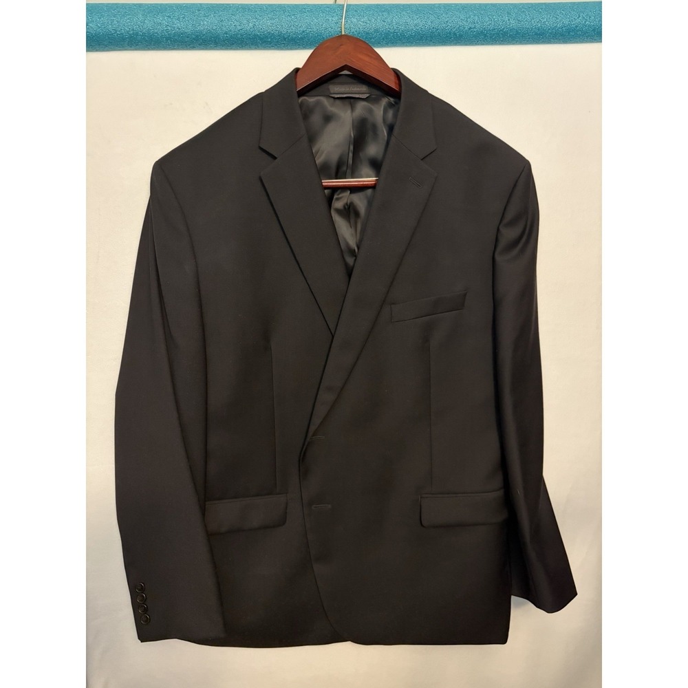 Lauren Ralph Lauren Men's 50R Black 100% Wool 2-Button Suit Jacket Blazer/Bag - Picture 11 of 16